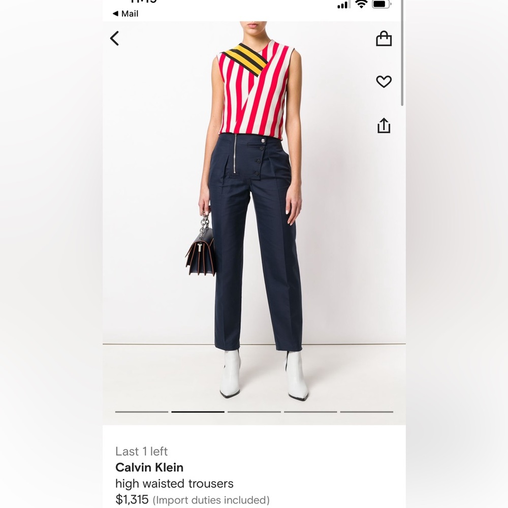 Calvin Klein 205W39NYC Straight Leg Pants NWT